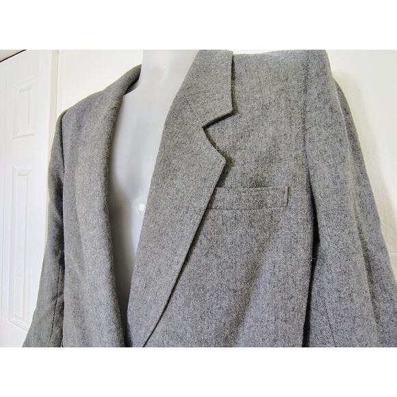 Vintage Pendleton Blazer Jacket Womens 10 TALL Grey 1 Button Virgin Wool USA - Picture 4 of 13